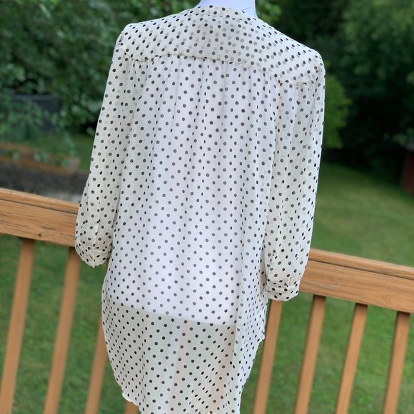 Lauren Conrad - White and Black Polka Dot Blouse - Picture 3 of 3